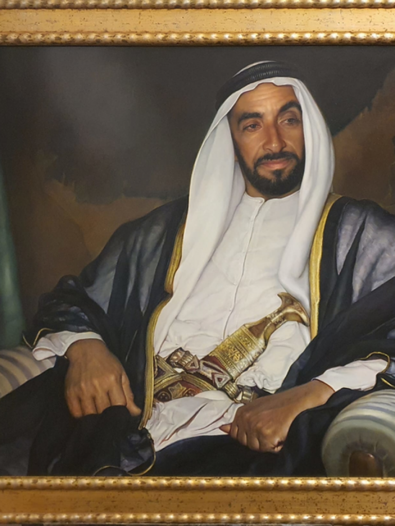 Sheikh Zayed bin Sultan al Nahyan oil-portrait-on-canvas Size: 85x110 cm